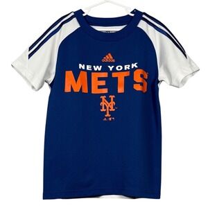 ADIDAS Kids New York Mets Jersey Knit T-Shirt, Youth Size Small/8